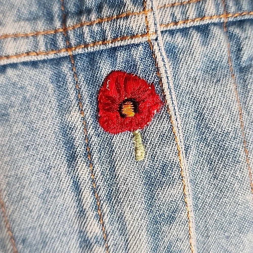 Newport News Vintage Floral Jean Denim Jacket